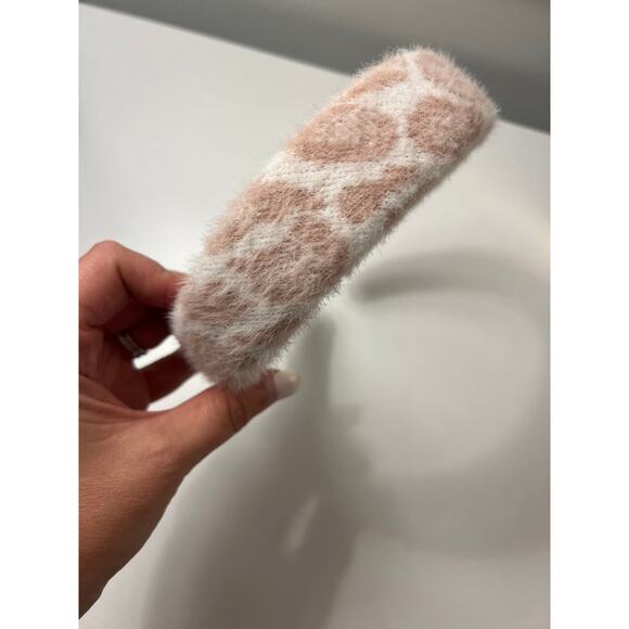 NEW Lele Sadoughi Knit Alice Headband Women's In Pink Leopard - Picture 3 of 5